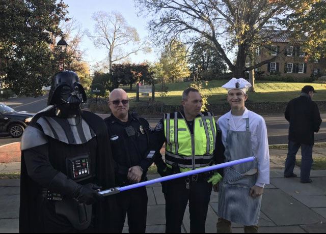Officers Dressed up for Halloween