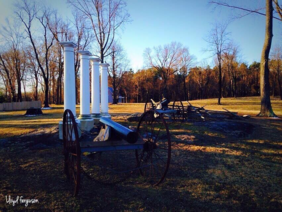 Civil War Cannons Beside a Monument