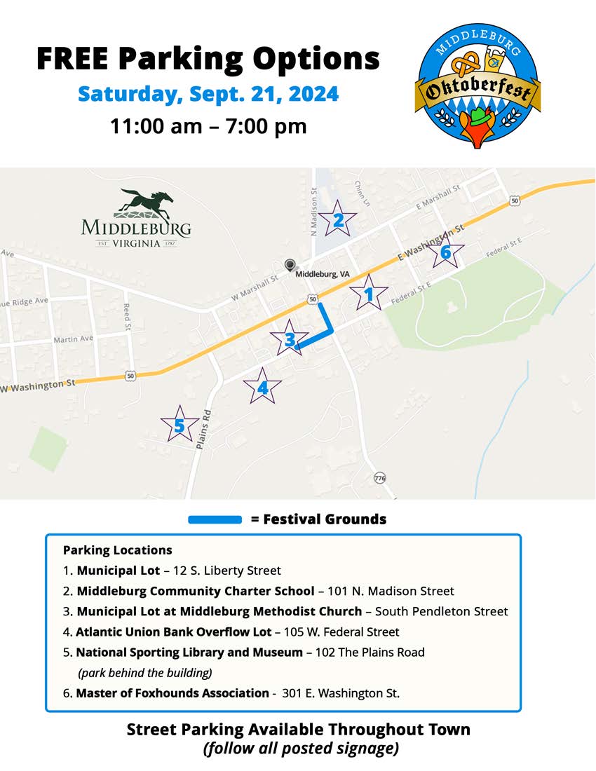 2024 Middleburg Oktoberfest Parking Options